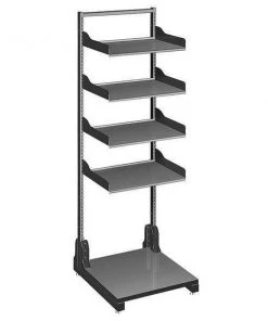 Hergo 5-Shelf Open Frame Shelf Rack, Metal/Laminated Pressboard Black