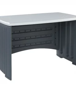Iceberg Computer Desk, 28" D, 46" W, 30" H, Charcoal/Silver, HDPE