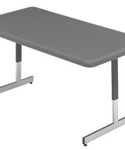 Iceberg Rectangle IndestrucTable® Classic Adjustable Height Utility Table, Charcoal - 30" x 60", 60" X