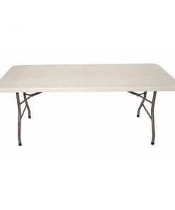 Shopsol Rectangle Folding Table, 30" W, 72" L, 29" H, Polyethylene Top, White