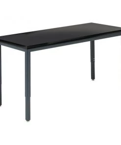 Diversified Spaces Rectangle Adjustable Table, 72" X 74" X 23.5" to 37.5", ChemGuard Laminate Top, Black