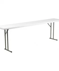 Flash Furniture Rectangle 18" X 96" X 29", Plastic Top, White