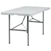 Flash Furniture Rectangle Wh 30X60 Plastic Bi-Fold Table, 30" W, 60" L, 29" H, Plastic Top, White