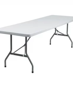 Flash Furniture Rectangle Metal, Plastic, Plastic: Polyethylene Top, Granite White