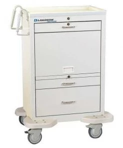Lakeside Medication Cart w/Cassette, 20 Bins and 3 Lockable Drawers