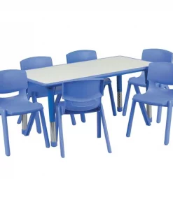 Flash Furniture Rectangle Activity Table, 23.625" X 47.25" X 23.5", Laminate Top, Grey