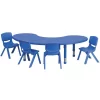 Flash Furniture Kidney Activity Table, 35" X 65" X 23.75", Plastic Top, Blue
