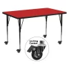 Flash Furniture Rectangle Actvt Table, Rect, Red, Lckng Cstrs, 30"x72", 30" X 72" X 30.5", Laminate Top, Red