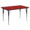 Flash Furniture Rectangle Activity Table, 30" X 60" X 30.125", Laminate Top, Red