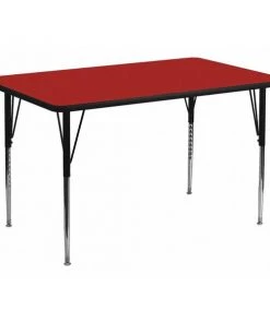Flash Furniture Rectangle Activity Table, 30" X 60" X 30.125", Laminate Top, Red