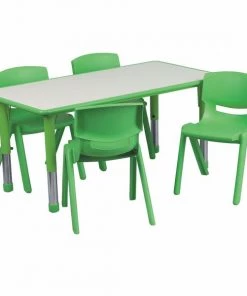 Flash Furniture Rectangle Activity Table, 23.625" X 47.25" X 23.5", Laminate Top, Grey