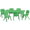 Flash Furniture Rectangle Activity Table, 24" X 48" X 23.75", Plastic Top, Green