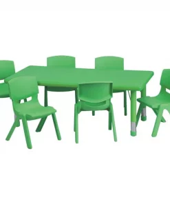 Flash Furniture Rectangle Activity Table, 24" X 48" X 23.75", Plastic Top, Green