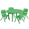 Flash Furniture Round Activity Table, 33" X 33" X 23.75", Plastic Top, Green
