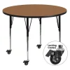 Flash Furniture Round Activity Table, 48" X 48" X 30.37", Laminate Top, Wood Grain