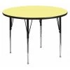Flash Furniture Round Activity Table, 42" X 42" X 30.125", Laminate Top, Yellow