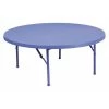 Flash Furniture Round Folding Table, 47" W, 47" L, 18.5" H, Plastic Top, Blue