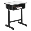 Flash Furniture Student Desk, 17-3/4" D, 23.5" W, 28-1/4" to 31-1/2" H, Grey, Steel, Table Top: Laminate