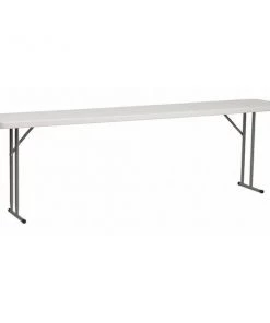 Flash Furniture Rectangle Training Table, 18" X 96" X 29", Plastic Top, White