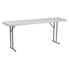 Flash Furniture Rectangle Training Table, Metal, Plastic, Plastic: Polyethylene Top, Granite White