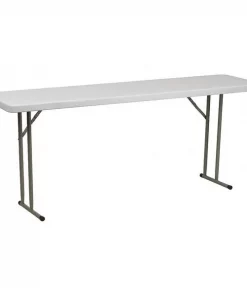 Flash Furniture Rectangle Training Table, Metal, Plastic, Plastic: Polyethylene Top, Granite White