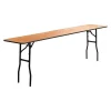 Flash Furniture Rectangle Training Table, 18" X 96" X 30.25", Wood Top, Wood Grain