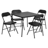 Flash Furniture Square Folding Table, 33.5" W, 33.5" L, 27.75" H, Vinyl Top, Black