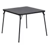 Flash Furniture Square Folding Table, Foam, Medium Density Fiberboard, Metal, Plastic, Vinyl Top, Black
