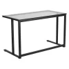 Flash Furniture Glass Desk, 23-1/2" D, 47-1/4" W, 29-1/4" H, Clear/Black, Glass