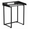 Flash Furniture Contemporary Desk, 18" D, 27.5 W, 32.25 H, Clear/Black, Glass, Metal