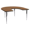 Flash Furniture Horseshoe Activity Table, 60" X 66" X 30.125", Laminate Top, Wood Grain