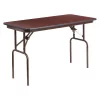 Flash Furniture Rectangle Folding Table, 24" W, 48" L, 30" H, Laminate Top, Wood Grain