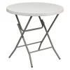 Flash Furniture Round Folding Table, 31.5" W, 31.5" L, 30.25" H, Plastic Top, White