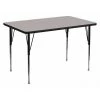 Flash Furniture Rectangle Activity Table, 36" X 72" X 30.25", Laminate Top, Grey