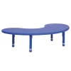 Flash Furniture Kidney Activity Table, 35" X 65" X 23.75", Plastic Top, Blue