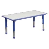 Flash Furniture Rectangle Preschool Table, Bl, 23.625" W x 47.25" L, 23.625" X 47.25" X 23.5", Laminate Top, Blue