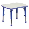 Flash Furniture Rectangle Preschool Table, Bl, 21.875" W x 26.625" L, 21.875" X 26.625" X 23.5", Laminate Top, Blue