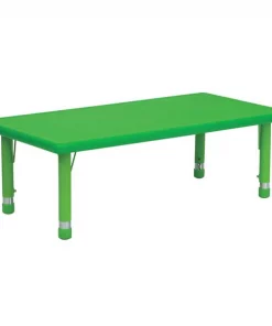 Flash Furniture Rectangle Activity Table, 24" X 48" X 23.75", Plastic Top, Green
