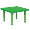 Flash Furniture Square Activity Table, 24" X 24" X 23.75", Plastic Top, Green
