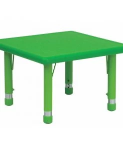 Flash Furniture Square Activity Table, 24" X 24" X 23.75", Plastic Top, Green