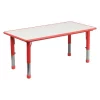Flash Furniture Rectangle Activity Table, 23.625" X 47.25" X 23.5", Laminate Top, Red