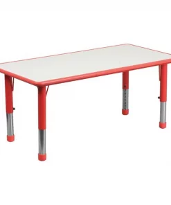 Flash Furniture Rectangle Activity Table, 23.625" X 47.25" X 23.5", Laminate Top, Red