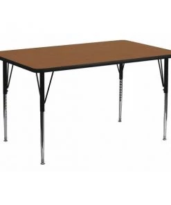 Flash Furniture Rectangle Activity Table, 24" X 60" X 30.25", Laminate Top, Wood Grain