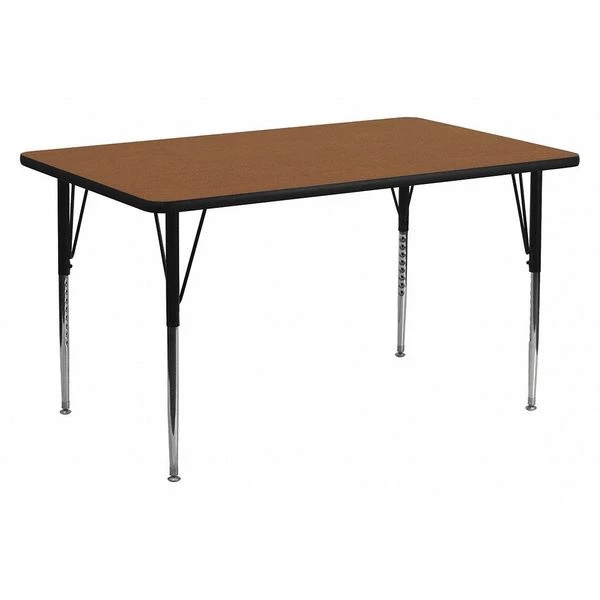 Flash Furniture Rectangle Activity Table, 24" X 60" X 30.25", Laminate Top, Wood Grain