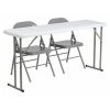 Flash Furniture Rectangle Table Set, 18" W, 60" L, 29" H, Plastic Top, White
