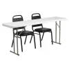 Flash Furniture Rectangle Folding Table, Foam, Metal, Plastic: Polyethylene, Vinyl Top, Black