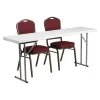 Flash Furniture Rectangle Folding Table, Fabric, Foam, Metal, Plastic, Plastic: Polyethylene Top, Burgundy