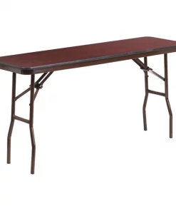 Flash Furniture Rectangle Training Table, 18" X 60" X 30", Laminate Top, Wood Grain