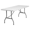 Flash Furniture Rectangle Folding Table, 30" W, 72" L, 29" H, Plastic Top, White