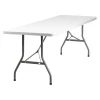 Flash Furniture Rectangle Folding Table, 30" W, 96" L, 29" H, Plastic Top, White